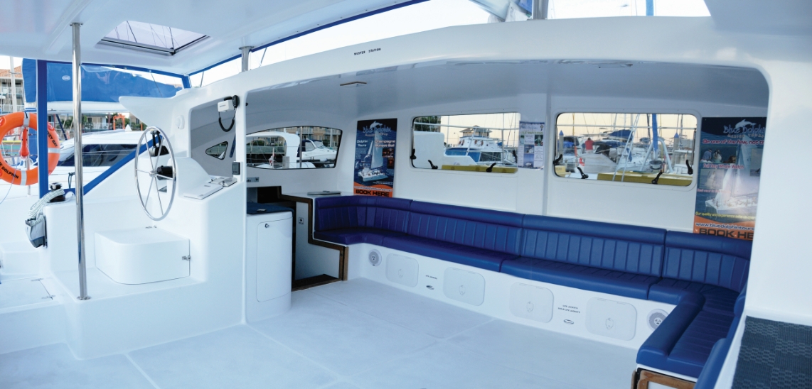 Blue dolphin interior